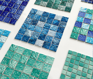 Mosaico Cuadrado de Porcelana Esmaltada Azul Cielo Clásico, Diseño Moderno <span class=keywords><strong>INTERLAN</strong></span> Y48601 para Paredes y Pisos de Baños de Hotel - Product Image 6