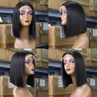 Pelucas de Cabello Vietnamita 12A, Pelucas Bob Lisas SDD, 10, 12, 14 Pulgadas, Negro Natural, Cabello Humano 100%, Venta al Por Mayor de Fábrica