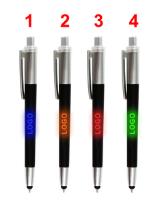 Stylo bille publicitaire créatif à LED avec logo personnalisé, stylet tactile pour cadeaux de papeterie - Product Image 6