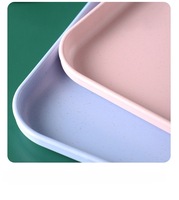 Assiette à manger à domicile de style nordique PP Rectangle plateau à thé en plastique coloré pour cantine hôtels et restaurants