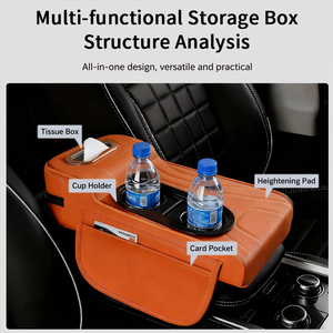 Organizador de Armazenamento para Apoio de Braço de Carro, Almofada Elevatória para Console Central, Apoio de Cotovelo para Vão do Assento Automotivo, Suporte para Garrafa de Água - Product Image 3