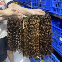 Extensiones de Cabello Humano Vietnamita, Super Double Drawn, con Reflejos, Rizado Pixie, con Cierre de Encaje, Grado 12A, Proveedores de Extensiones de Cabello Humano