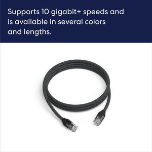 Câble Ethernet Cat6 sans nœuds <span class=keywords><strong>Cable</strong></span> Matters 10 Gbit/s – Contact en laiton mâle/femelle, application UHF, 25 pieds, noir - Product Image 2