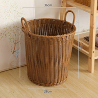 Panier à linge OEM en PP imitation rotin, anti-moisissure, antidérapant, durable, facile à transporter pour la garde-robe des clients d'hôtel