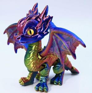 Dragon démon volant occidental imprimé en 3D en verre, avec yeux simulés articulés, jouet animal, ornement de maternité, artisanat - Product Image 3
