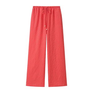 Conjunto de Blusa <span class=keywords><strong>con</strong></span> Volantes y Pantalones Anchos a Cuadros, Diseño Personalizado, Atuendo Casual de Dos Piezas para Mujer, OEM/ODM por Fábrica China - Product Image 4