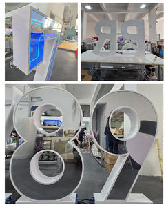 RGB LED อินฟินิตี้กระจกตัวอักษรและตัวเลข3D โลหะสีขาวสว่างขึ้นสำหรับการตกแต่งงานเลี้ยงวันเกิดงานแต่งงาน - Product Image 6