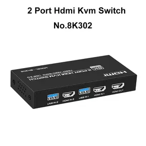 FJGEAR Manual 4K HDMI KVM Switch With Hotkey Selector 8 Port HDMI Input USB Output Black High Definition Video Switch