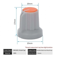 Tutup Kenop Potensiometer 6mm Plastik, Kenop Amplifier Potensiometer Plastik Dua Warna