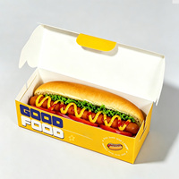 Cajas para Hot Dogs Personalizadas con Diseño de Dibujos Animados, Hechas en Fábrica con Papel Kraft Reciclado, Laminación Mate, Aptas para Restaurantes