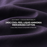 T-shirt en coton mercerisé à l'ammoniaque liquide 80S, 240 g/m², uni, pour homme, t-shirt décontracté à manches courtes pour l'été