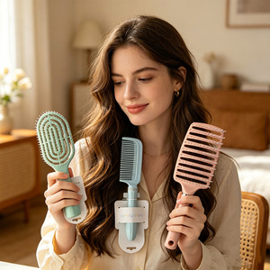 A165 – Ensemble de peignes démêlants en nylon à dents fines, personnalisables avec logo, pour salon et usage domestique, vente en gros, directement de l'usine - Product Image 1
