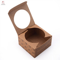 Bon marché prix boîte de papier kraft imprimé noir pliable boîte d'emballage d'expédition cadeau truffe tasse chouchou avec logo personnalisé