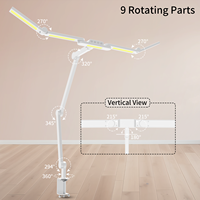 Lampe de bureau LED à bras articulé réglable pour le dessin et le croquis, lumière sans scintillement, protection des yeux, avec variateur tactile et design élégant