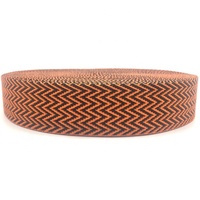 Sangle en jacquard en nylon polyester noir et orange de haute qualité de 38 mm en forme de W pour sacs, ceintures, colliers pour animaux de compagnie, accessoires de couture DIY