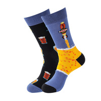 Chaussettes personnalisées avec logo coloré et original pour hommes et femmes, chaussettes en coton tissées et tricotées avec des motifs amusants de dessins animés et d'anime