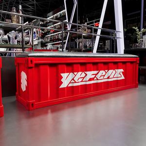 Endüstriyel stil Trendy uzun tezgah oyma gravür tekniği süt çay dükkanları için ayakkabı depolama çubuğu bekleyen alanlar Metal el sanatları - Product Image 3