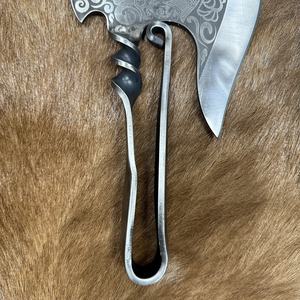 Hacha afilada de alto carbono de 5MM de espesor para cortar hacha ancha de acero OEM <span class=keywords><strong>1055</strong></span> de supervivencia para acampar 12,5 pulgadas hacha de una pieza de espiga completa - Product Image 5