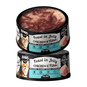 Comida Húmeda Feast in Jelly para Gatos, Fórmula <span class=keywords><strong>de</strong></span> Pollo y Atún, Alta en Proteínas, Multivitaminas y Postbióticos - Product Image 1