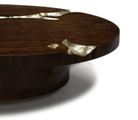 Table basse ronde en feuille d'or, meuble de style moderne, léger, table basse