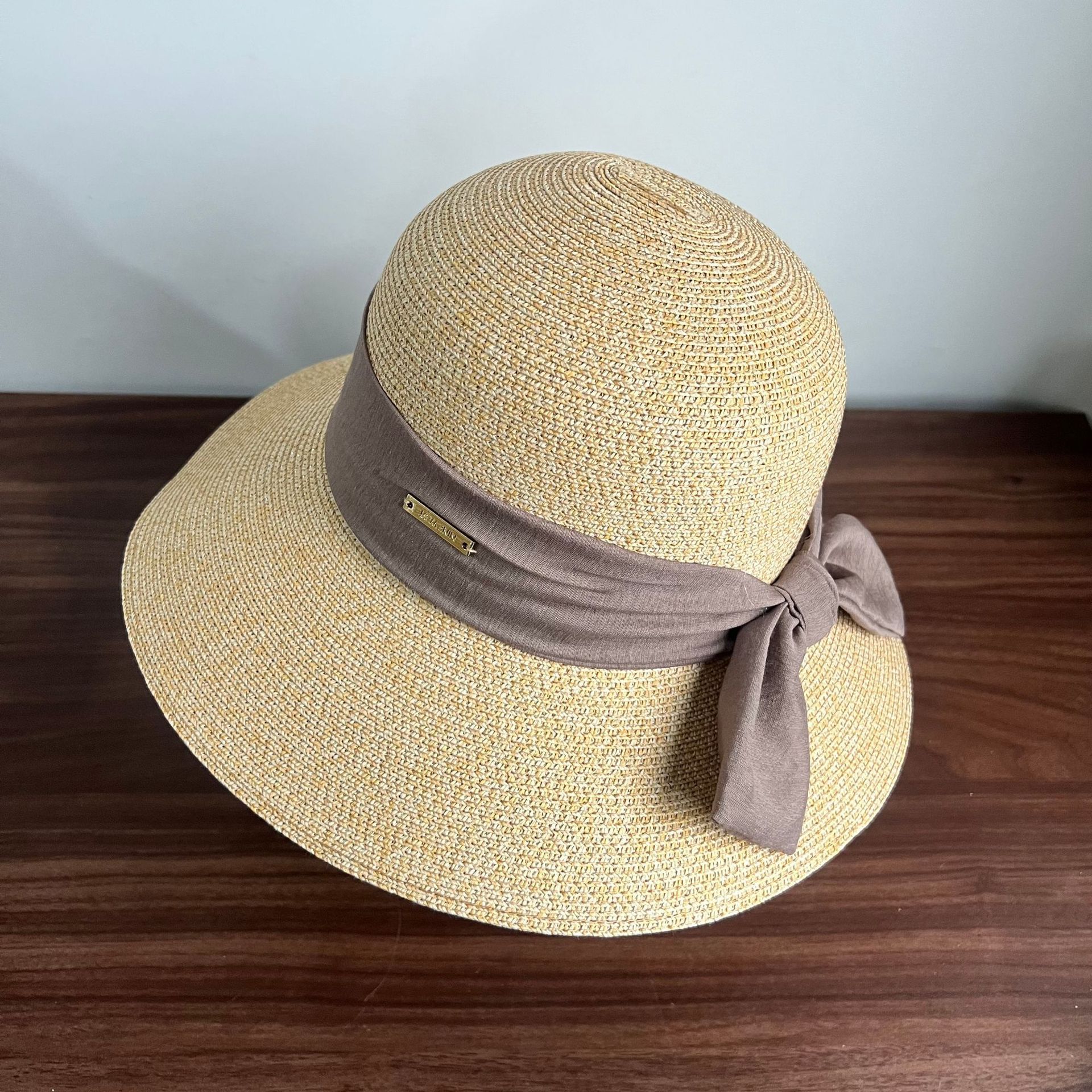 Foldable Straw Bucket Hat UPF 50+ UV Protection Women Beach Sun Hat Packable Beach Sun Hat with Ponytail Hole UPF 50+ UV Protection  main image 2