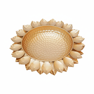 Metal decorativo de alta calidad Urli Diya paquete de 3 con latón para Interior Diwali cuenco decorativo Diya decoración del hogar - Product Image 1