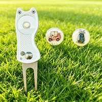 Outil de réparation de divots de golf pliable en alliage d'aluminium avec marqueur magnétique, fourche de golf, cadeaux personnalisés multicolores pour tournois, vente en gros