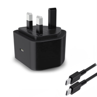 Cargador HNT 45W GaN con Enchufe UK, Carga Súper Rápida PPS, Adaptador de Pared USB C PD PPS 5.0A para Samsung, Certificado CE UKCA RoHS OEM