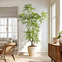 Bambou artificiel réaliste dans un pot blanc, plante artificielle réaliste pour la décoration de la maison et du bureau, verdure élégante et moderne