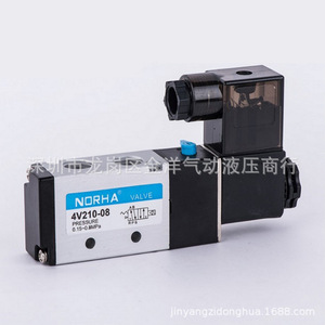 Válvula Solenoide NORHA 4V210-08 de Cinco Vías, Puerto de 1/8 Pulgadas, Presión de 0.15-0.8MPa, Control Hidráulico - Product Image 2