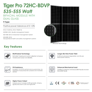 JINKO PV bifacial Power แผงโซลาร์550W 545 JINKO 535W 540W 545W กระจกคู่บ้านพลังงานแสงอาทิตย์ PV - Product Image 2