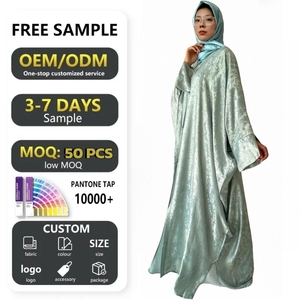 Ramadán Turquía mariposa Kaftan brillo poliéster manga murciélago modesto vestido islámico Hijab conjunto invierno elegante musulmán Abaya - Product Image 2