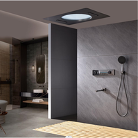 Système de douche à température constante brossé doux 800*600 avec affichage LED de la température, robinet de douche de salle de bain, ensemble de douche 4 fonctions