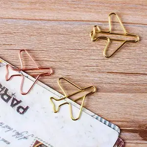 Clips de papel con forma de avión de 50 piezas, Clips de planificador divertidos para suministros de oficina divertidos regalos escolares decoración de boda