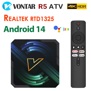 Vontar R5 ATV <span class=keywords><strong>Android</strong></span> 14 Set-top Box 4K HD Video Quad Core TV Box Realtek1325 CPU A55 Controle Remoto por Voz - Product Image 5