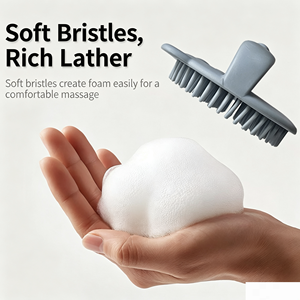 Cepillo de Silicona para Champú de Bebé y Removedor de Pelo, Esponja de Baño para Bebés, Artículos Esenciales para el Baño - Product Image 1