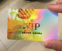 Kartu Nama Bisnis Holografik Pelangi Warna-warni Kustom Pribadi, Foil Laser Tahan Air Teknologi NFC 13.56 MHz Kartu Koleksi