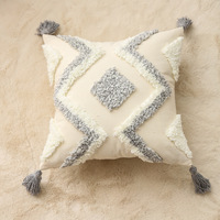 Nouveau Design tufté broderie géométrie taie d'oreiller maison canapé décor housse de coussin
