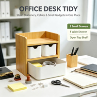 Umweltfreundlicher Bambus-Schreibtisch-Organizer mit 3 Schubladen für Zuhause, Büro, Make-up, Schmuck und Kleinteile