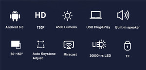 Máy chiếu thông minh LED WiFi Full HD 1080P Android E501H, hỗ trợ video <span class=keywords><strong>2K</strong></span> 4K, dùng cho rạp chiếu phim gia đình, máy chiếu LCD - Product Image 5