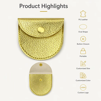 Pochette en similicuir PU, mini emballage portable pour bijoux, boucles d'oreilles, colliers, bagues, avec logo personnalisé, vente en gros