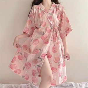 Robes de grande taille 150 kg, 3XL, <span class=keywords><strong>Kimono</strong></span> <span class=keywords><strong>japonais</strong></span> pour femmes, chemise de nuit ample à bretelles florales, longueur genou, peignoir grande taille, vêtements de détente - Product Image 6