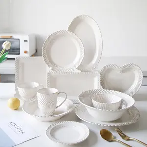 Factory Price China suppliers ceramic porcelain crockery dishes plates dinnerware set