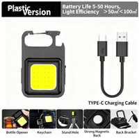 Lampe torche LED COB portable rechargeable étanche IP44 magnétique USB 1000 lumens à faisceau large et lumineux avec porte-clés