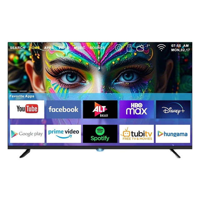 Wholesale Frameless 22-65 Inch QLED Smart LED TVs 4K Ultra HD Android WiFi with 120Hz Refresh Rate for Home Entertainment