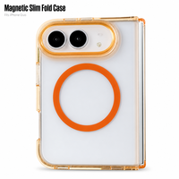Étui de téléphone magnétique pliable robuste pour iPhone Duo, hybride transparent en acrylique PC TPU, compatible charge sans fil, anti-chute, fourniture directe usine
