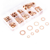 Jeu de joints en cuivre rouge 150pcs-Joints toriques en cuivre et rondelles d'étanchéité (M5-M20)