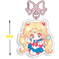 Llavero de acrílico de 6 cm con lazo de Sailor Moon, accesorios periféricos para niñas, Ami Hino, Rei Aino, Minako Haruka, colgante para mochila