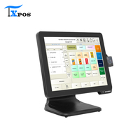 Système POS 15 pouces 1024x768 Windows 10/11 Processeur Intel Core Écran tactile capacitif 10 points SSD 256 Go pour la vente au détail
