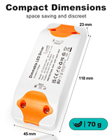 Alimentation LED ultra-mince avec couvercle en plastique, variateur Triac 12V 24V pour éclairage LED